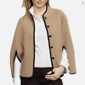 J Crew Merino Wool Poncho Tan and Black